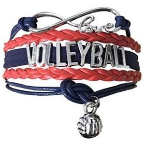 Girls Volleyball Bracelet - Navy & Red